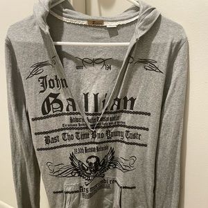 John Galliano hoodie long sleeve shirt